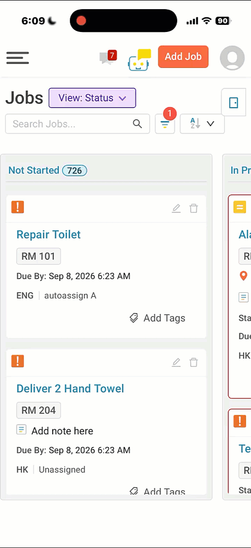 Add Job New form Mobile app
