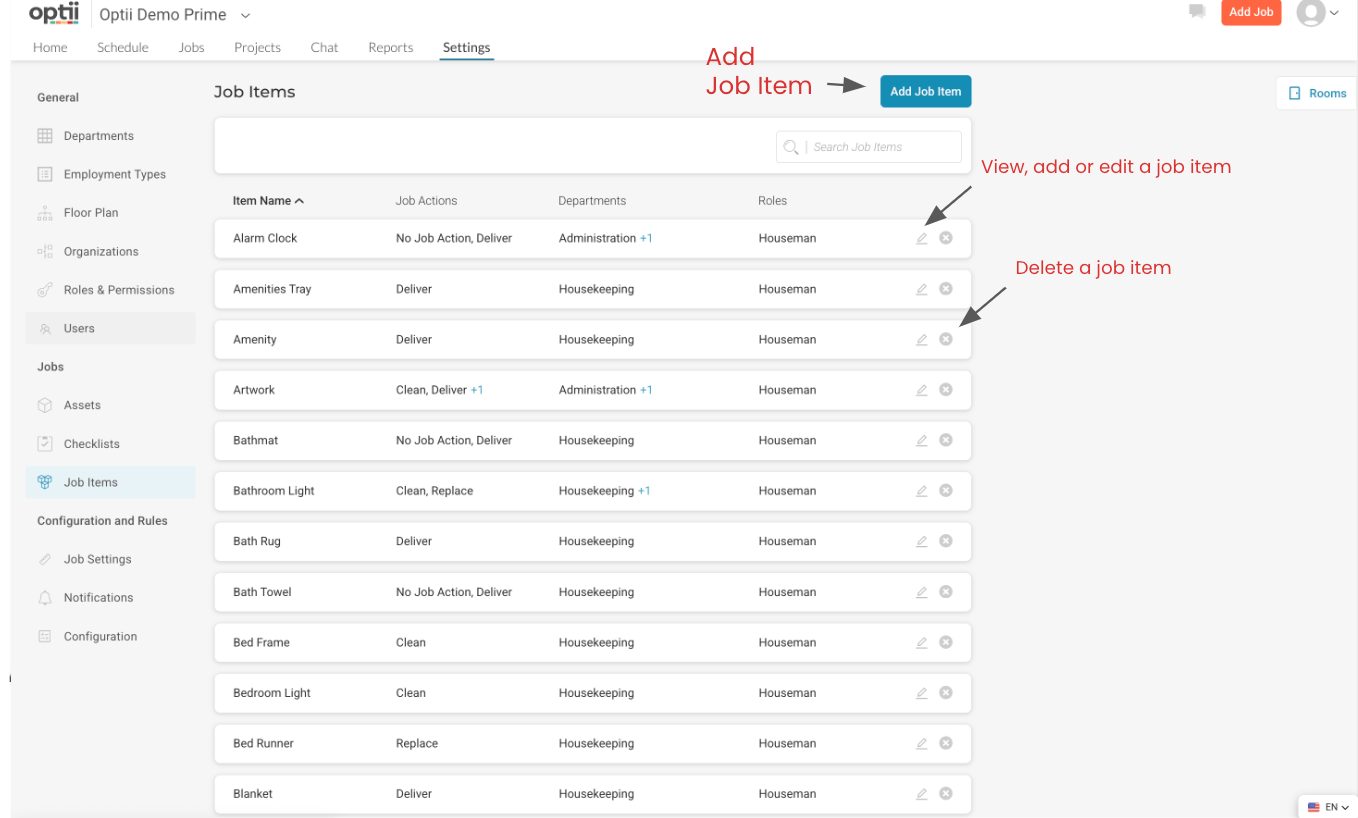 Step #8: Add or Edit Job Items for Quick Department & Roles Assignments