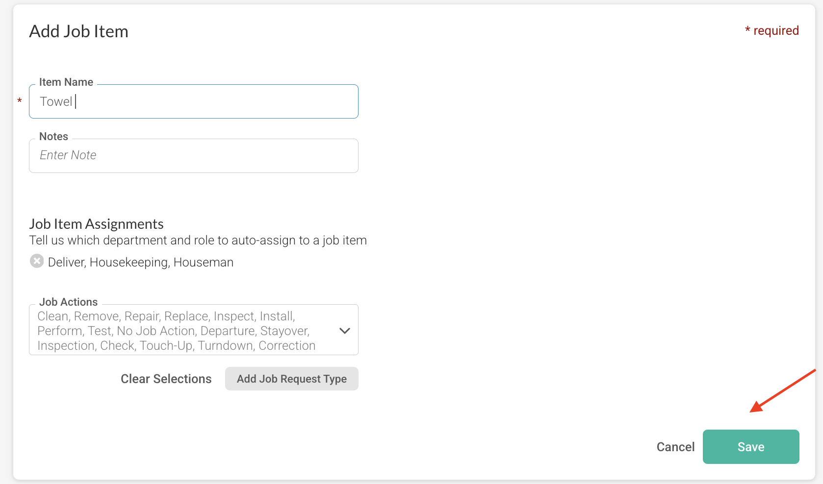 Job Assignment Update Step #8: Add or Edit Job Items for Quick Department & Roles Assignments